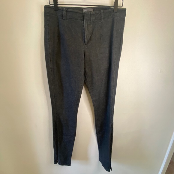 Vince Flat front, high zip ankle jeans in charcoal - Picture 1 of 4